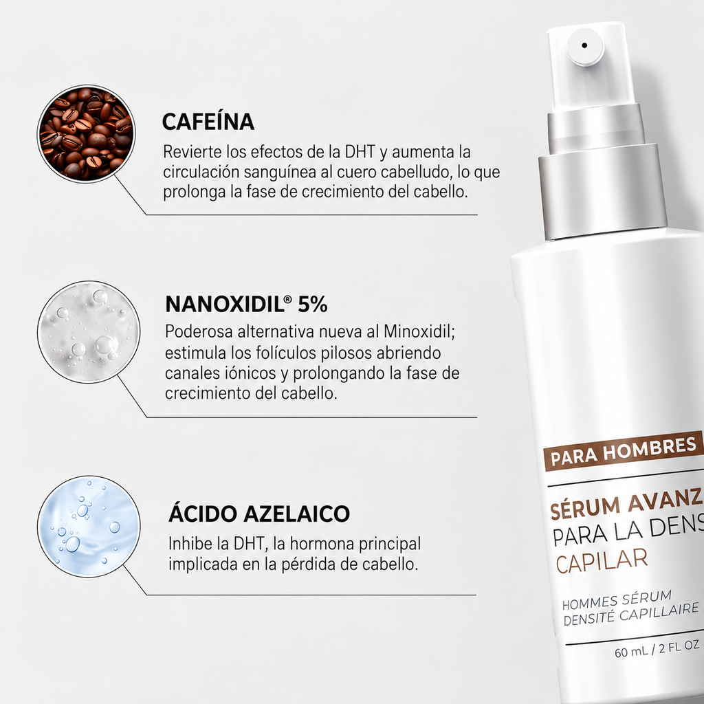 Nanoxidil al 5% Men's | Suero Anti-Calvicie